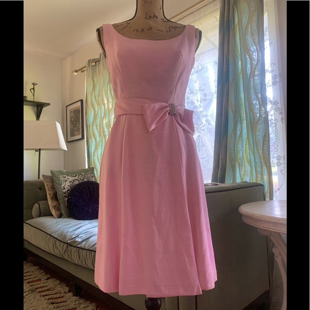 Vintage 60’s Formal Pretty in Pink Cocktail Dress - Picture 9 of 9